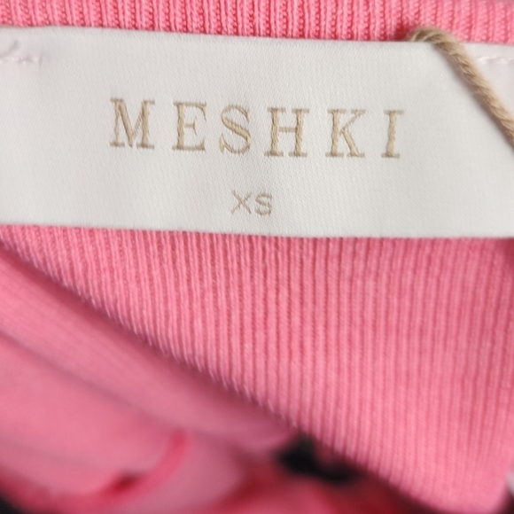 Meshki Jordan Ruched Front V Neck Bralette Crop Top 2 Bundle Set Pink & Stone XS - Picture 15 of 16